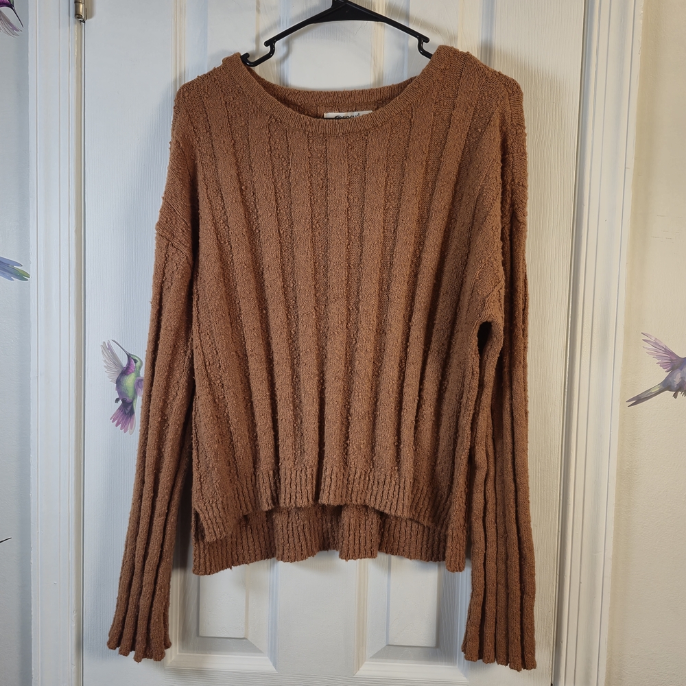 Rip Curl Coastal Cowgirl Cozy Rust Popcorn Textured Chunky Knit Sweater L